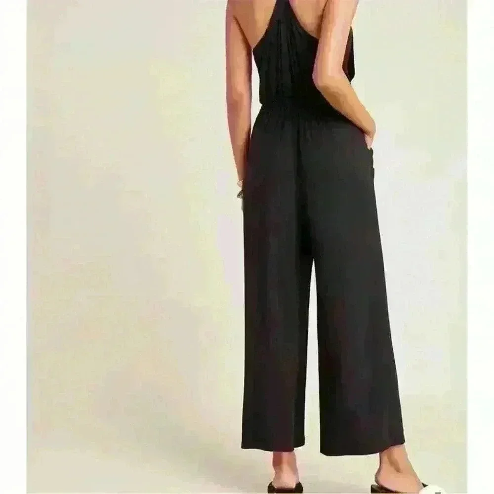 Moulinette Soeurs Danique Wide-Leg Jumpsuit Size XS Black - Picture 2 of 8